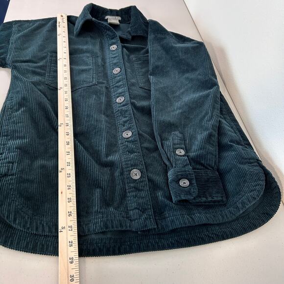 Matty M Women's Shacket Corduroy Button-Up Pockets Dark Hunter Green Size Small - Picture 10 of 10